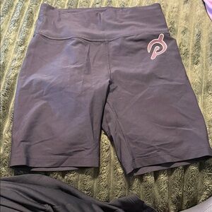 Peloton Deep Purple High-Rise Bike Shorts with Logo